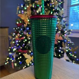 Starbucks Festive Green and Pink Tumbler